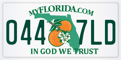 FL license plate 0447LD
