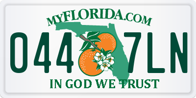 FL license plate 0447LN