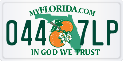 FL license plate 0447LP