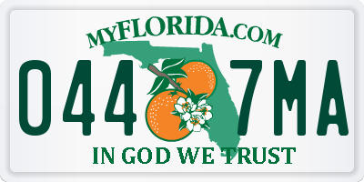FL license plate 0447MA