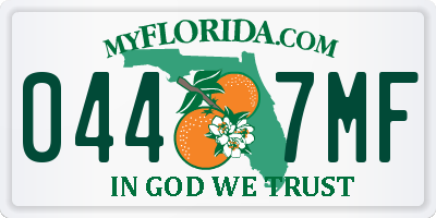 FL license plate 0447MF