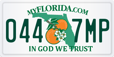 FL license plate 0447MP