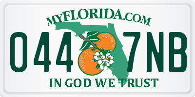 FL license plate 0447NB