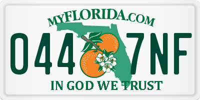 FL license plate 0447NF