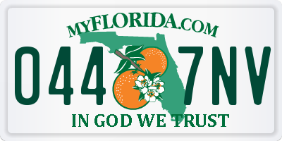 FL license plate 0447NV