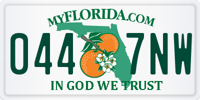 FL license plate 0447NW