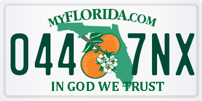 FL license plate 0447NX
