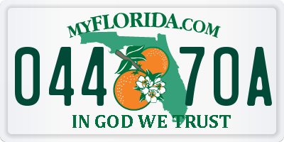 FL license plate 0447OA