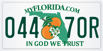 FL license plate 0447OR