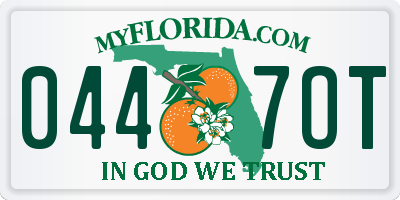 FL license plate 0447OT