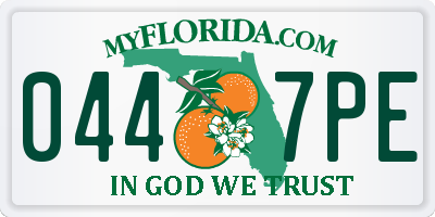 FL license plate 0447PE