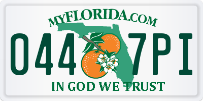 FL license plate 0447PI