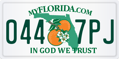 FL license plate 0447PJ