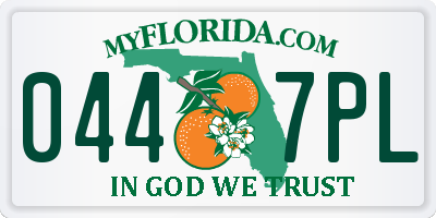 FL license plate 0447PL