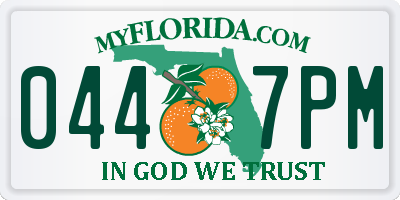 FL license plate 0447PM