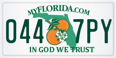 FL license plate 0447PY