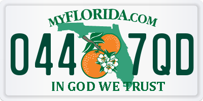 FL license plate 0447QD