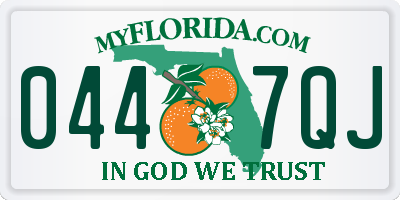 FL license plate 0447QJ