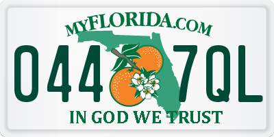FL license plate 0447QL