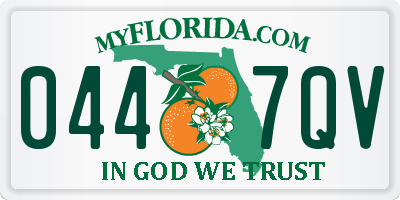 FL license plate 0447QV