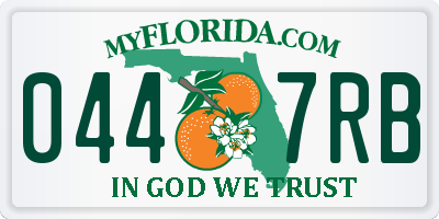 FL license plate 0447RB