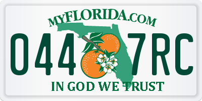 FL license plate 0447RC