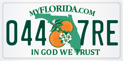 FL license plate 0447RE