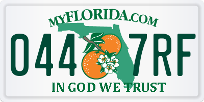 FL license plate 0447RF