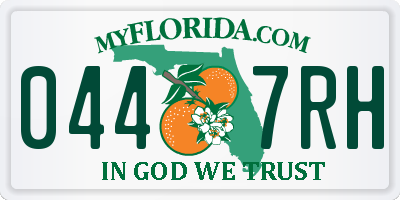 FL license plate 0447RH