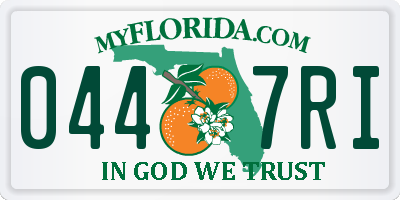 FL license plate 0447RI