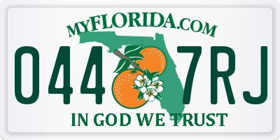 FL license plate 0447RJ