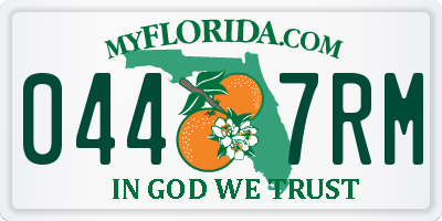FL license plate 0447RM