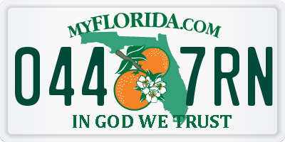 FL license plate 0447RN