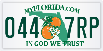 FL license plate 0447RP