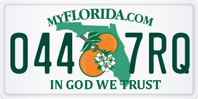 FL license plate 0447RQ
