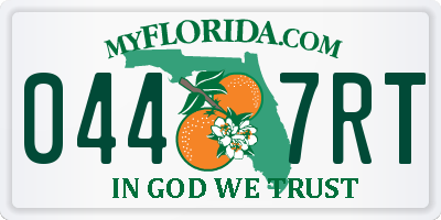 FL license plate 0447RT