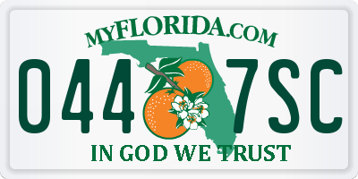 FL license plate 0447SC