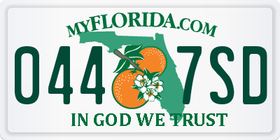 FL license plate 0447SD