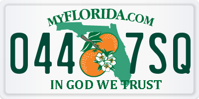 FL license plate 0447SQ