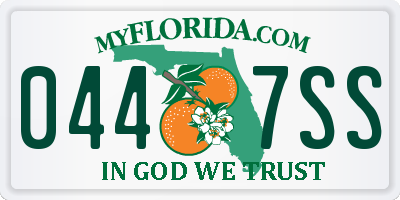 FL license plate 0447SS