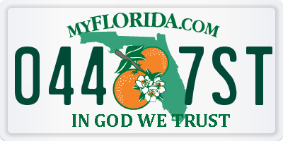 FL license plate 0447ST