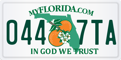 FL license plate 0447TA