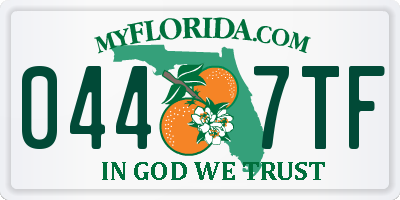 FL license plate 0447TF