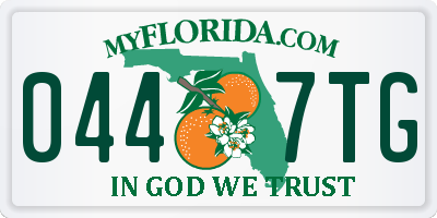 FL license plate 0447TG