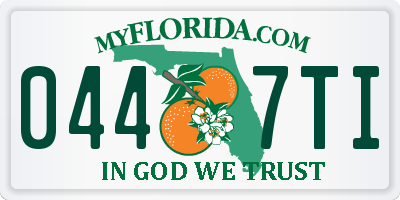 FL license plate 0447TI