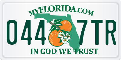 FL license plate 0447TR