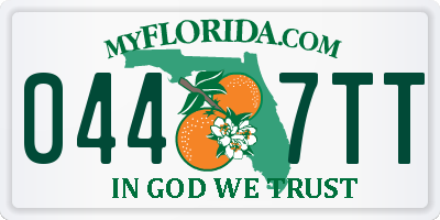 FL license plate 0447TT