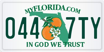 FL license plate 0447TY