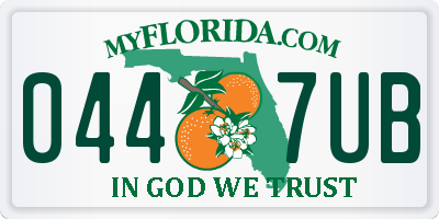 FL license plate 0447UB