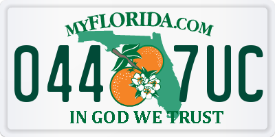FL license plate 0447UC